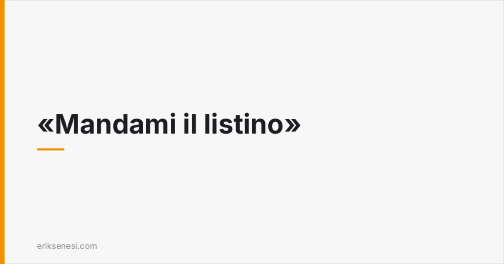 Mandami il listino